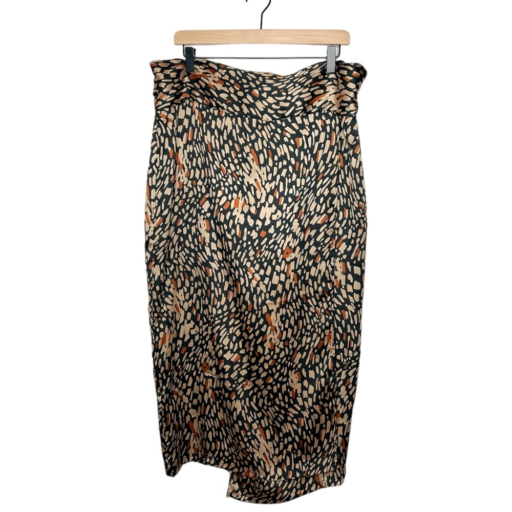 Vici Womens Abstract Print Midi Maxi Wrap Skirt XL